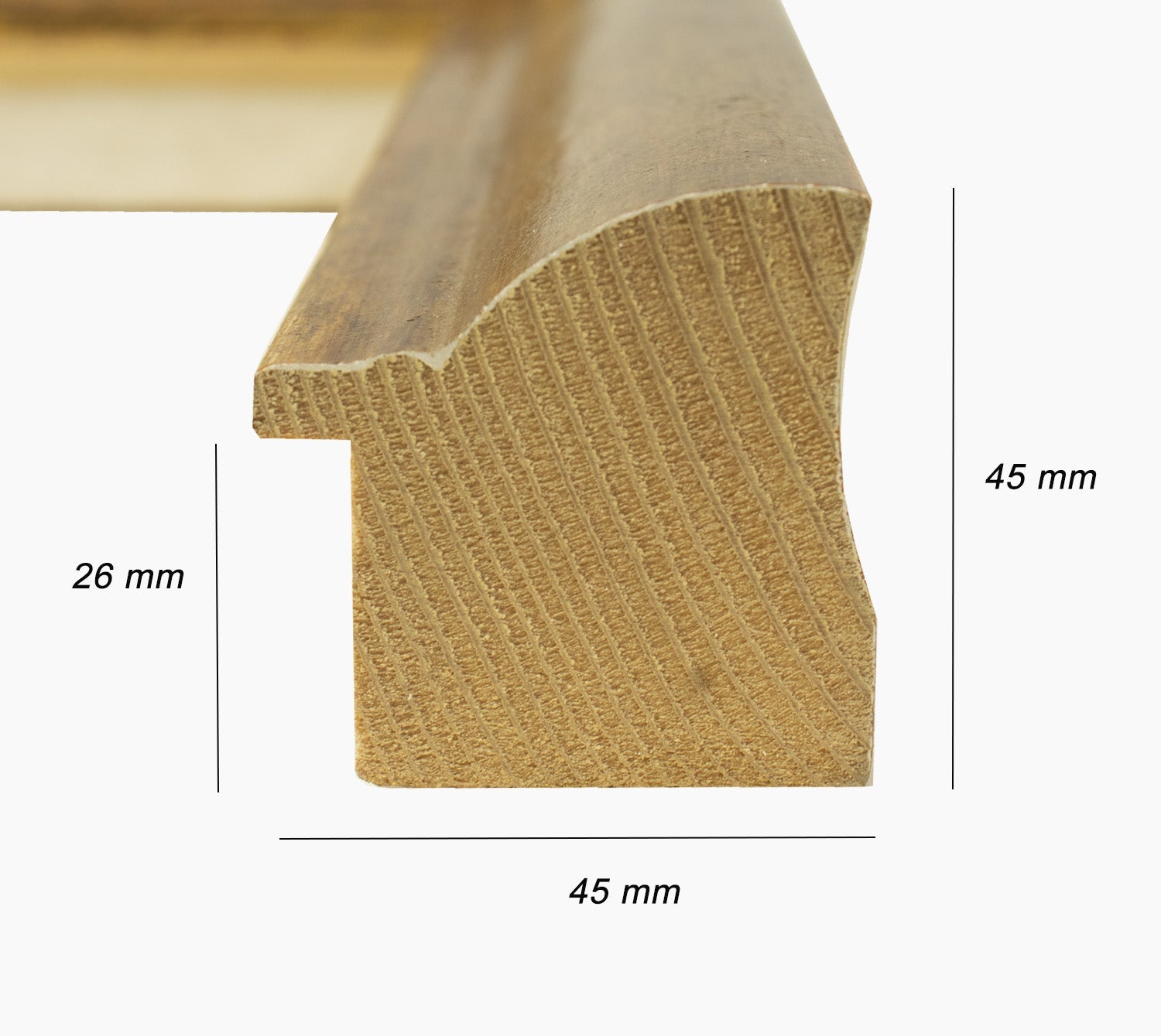 227.230 cadre en bois à la feuille d'or antique mesure de profil 45x45 mm Lombarda cornici S.n.c.