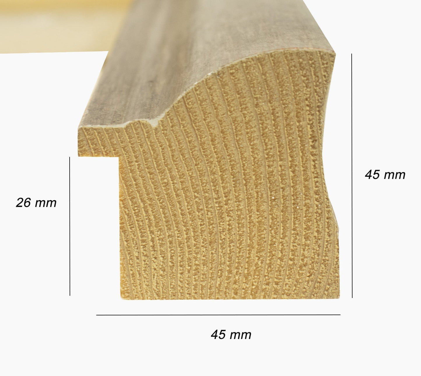 227.231 cadre en bois à la feuille d'argent antique mesure de profil 45x45 mm Lombarda cornici S.n.c.