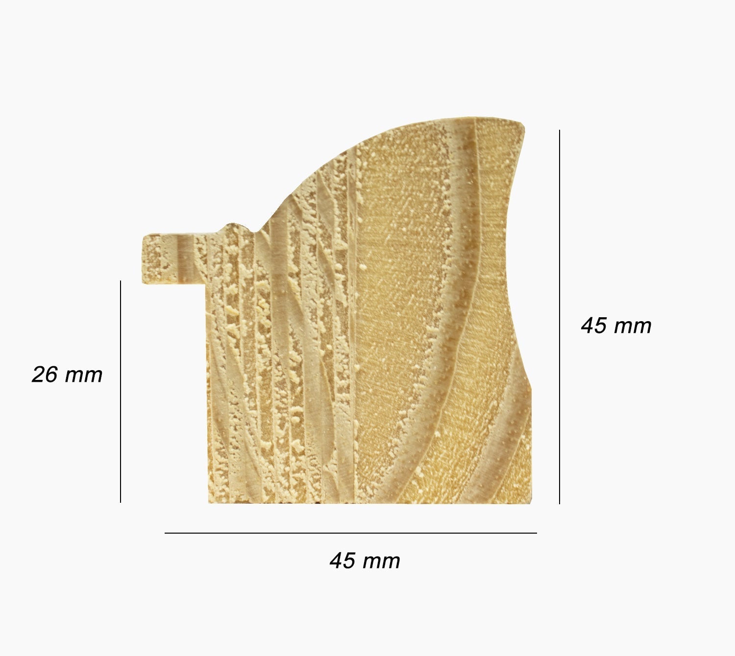 227.915 cadre en bois à fond ocre blanc mesure de profil 45x45 mm Lombarda cornici S.n.c.