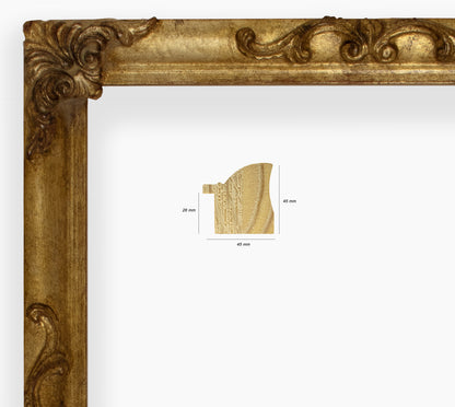 COR.227.010 baroque frame with gold leaf