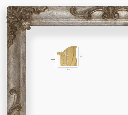 COR.227.011 baroque frame with silver leaf