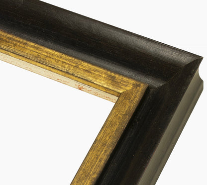 229.601 cadre en bois noire à cire avec fil d'or mesure de profil 45x45 mm Lombarda cornici S.n.c.