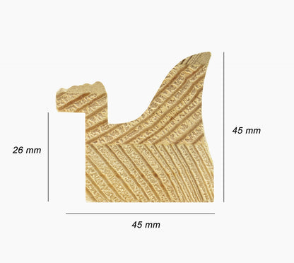 230.915 cadre en bois à fond ocre blanc mesure de profil 45x45 mm Lombarda cornici S.n.c.