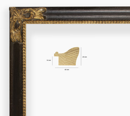 COR.247.601 wooden frame with gold leaf black groove