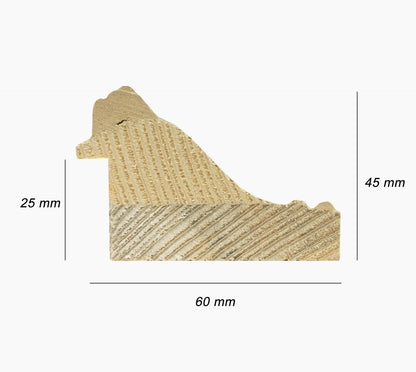 278.920 cadre en bois à fond sombre blanc mesure de profil 60x45 mm Lombarda cornici S.n.c.