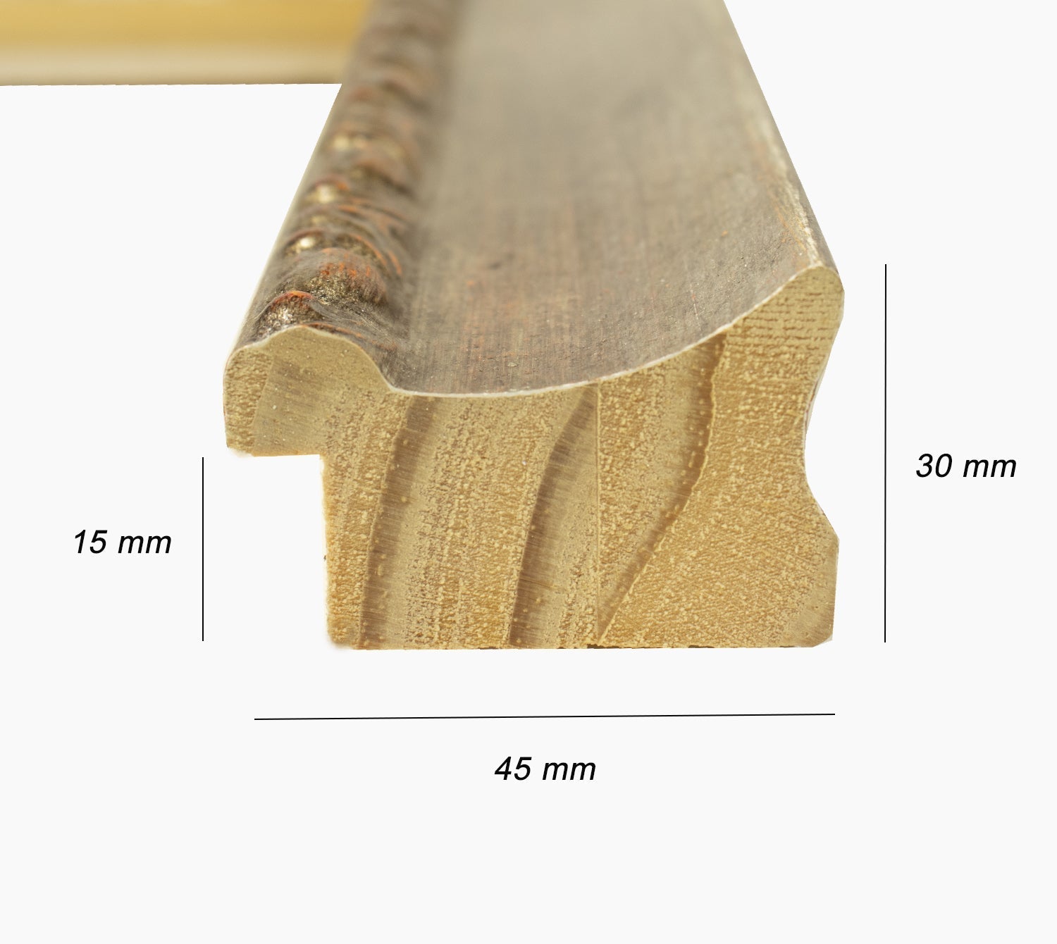 297.231 cadre en bois à la feuille d'argent antique mesure de profil 45x30 mm Lombarda cornici S.n.c.