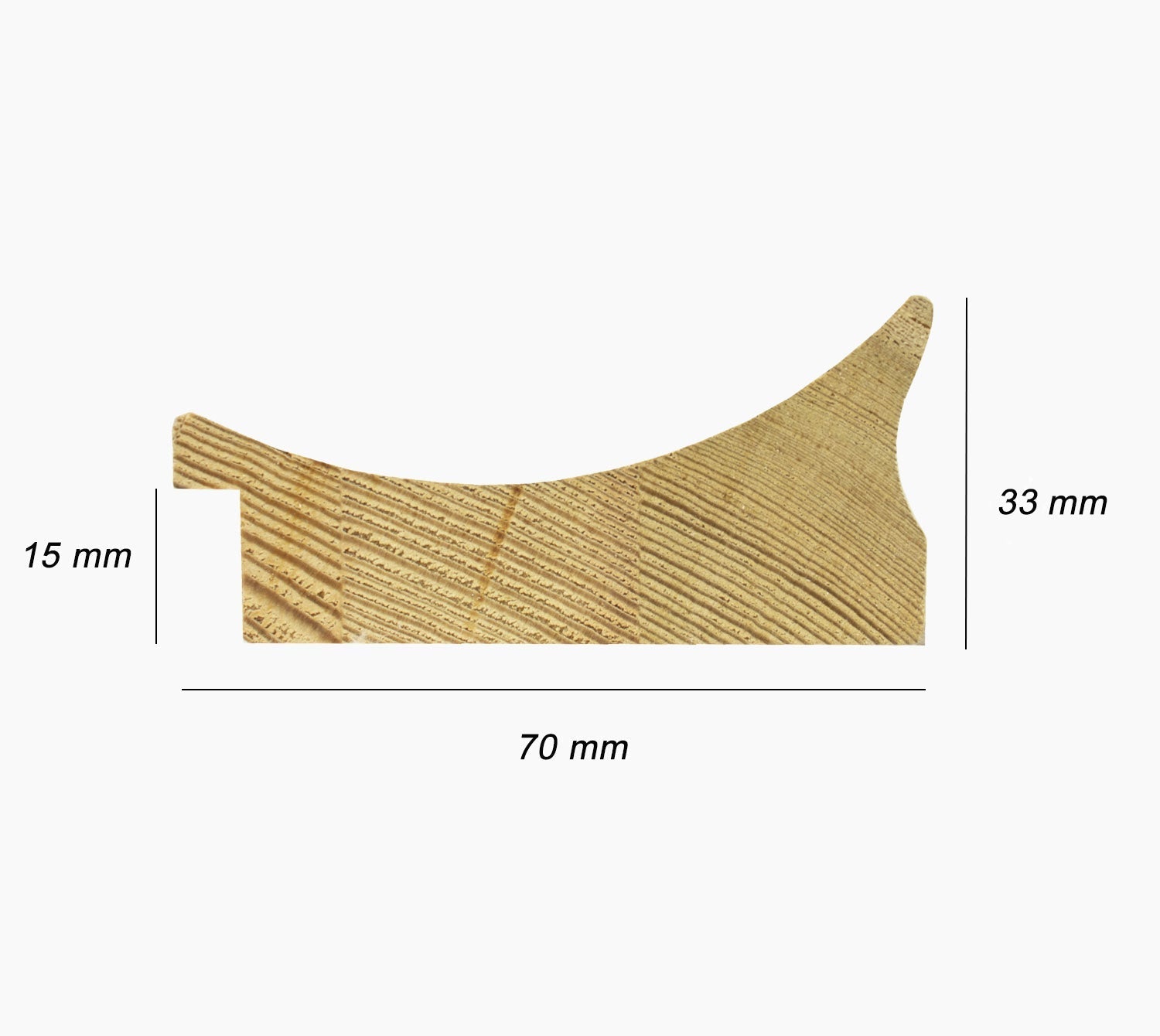 299.011 cadre en bois à la feuille d'argent mesure de profil 70x33 mm Lombarda cornici S.n.c.