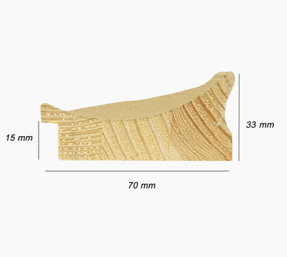 301.915 cadre en bois à fond ocre blanc mesure de profil 70x33 mm Lombarda cornici S.n.c.