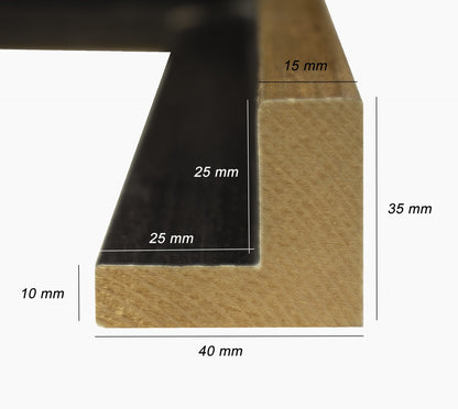 305.7601 cadre en bois noir et or mesure de profil 40x35 mm Lombarda cornici S.n.c.