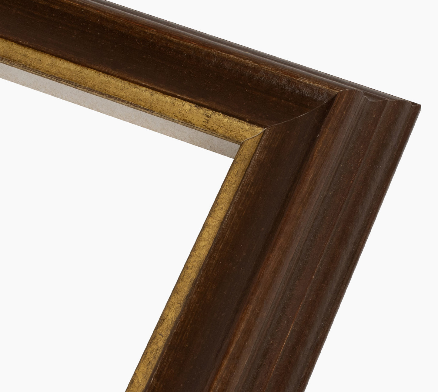 Custom picture frame in walnut and gold wood 310.100