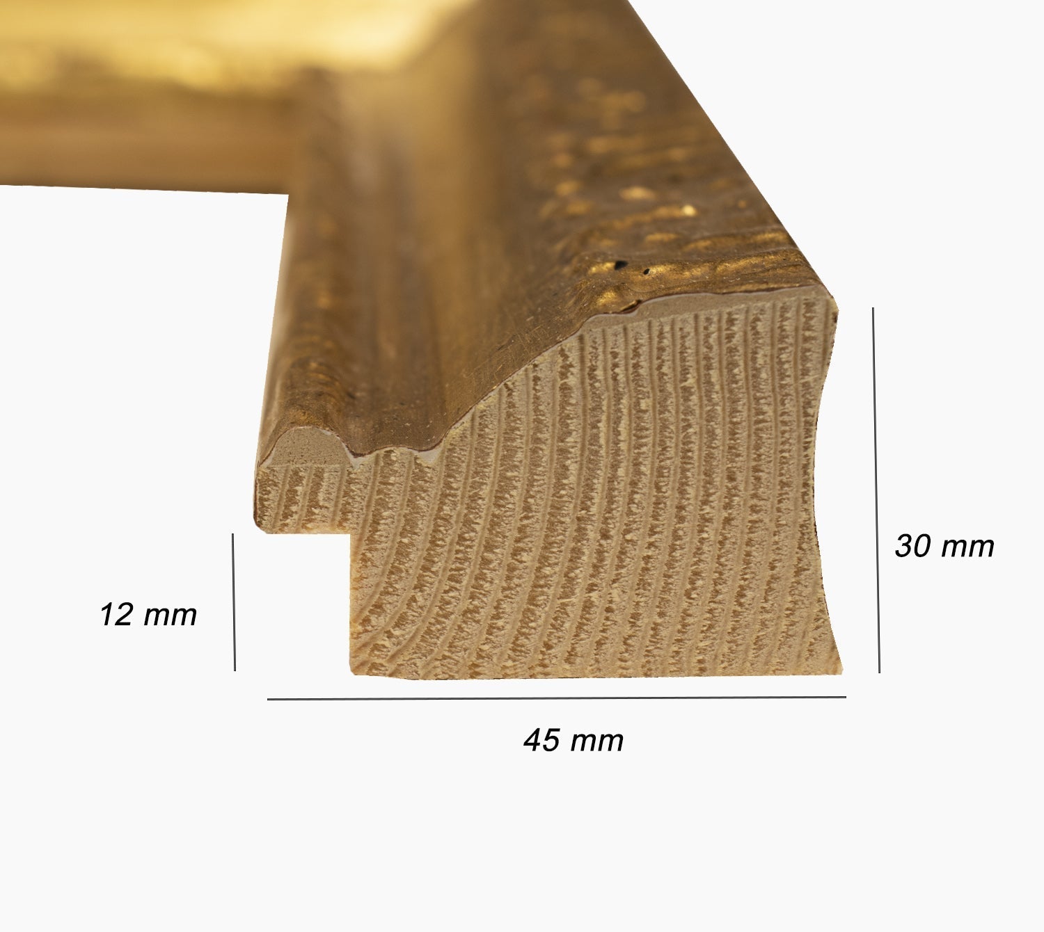 325.010 cadre en bois à la feuille d'or mesure de profil 45x30 mm Lombarda cornici S.n.c.