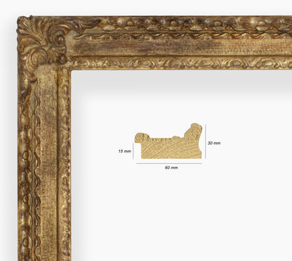 Cor.343,230 Holzrahmen mit altem Blattgold