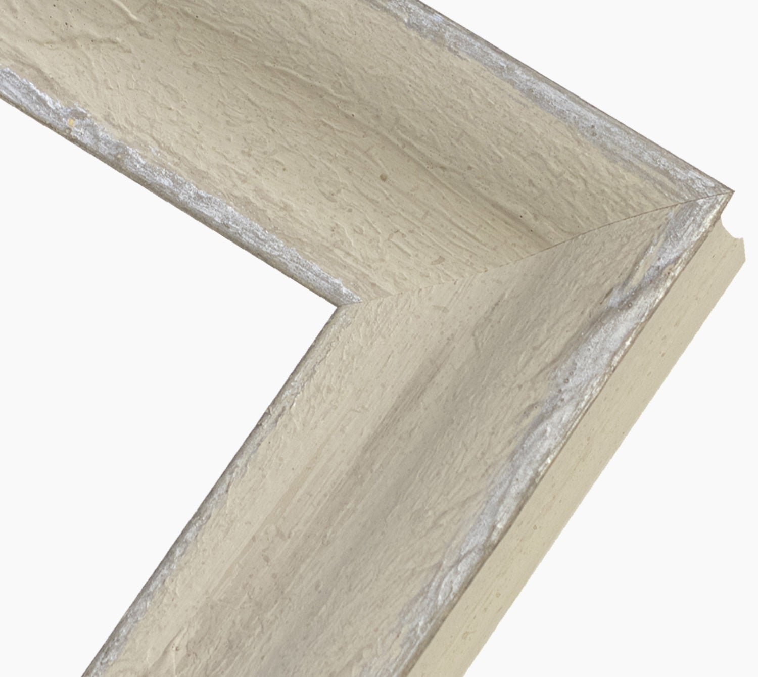 345.450 cadre en bois blanc crème avec argent mesure de profil 60x45 mm Lombarda cornici S.n.c.