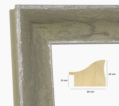 345.452 cadre en bois vert avec argent  mesure de profil 60x45 mm Lombarda cornici S.n.c.