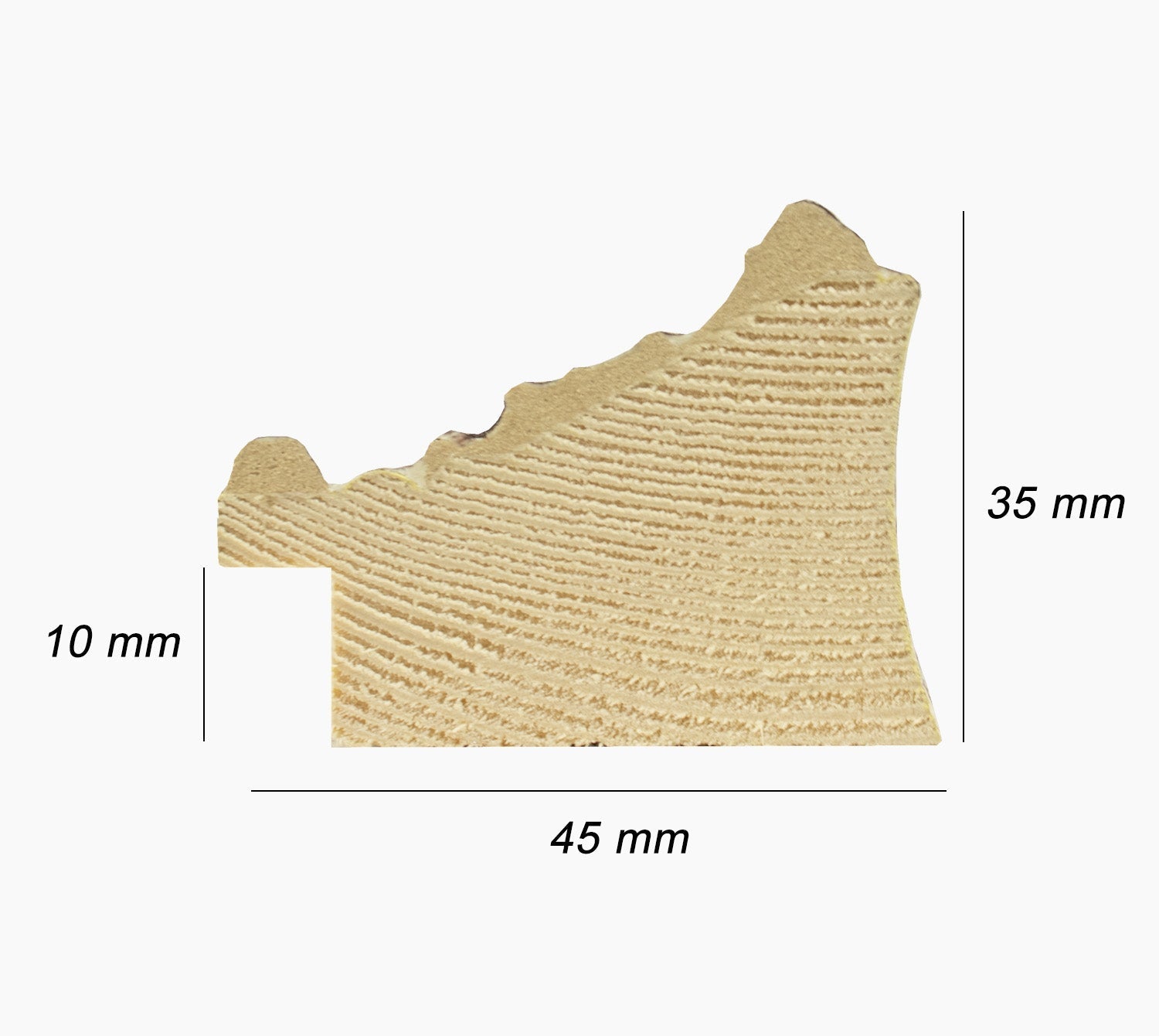 396.915 cadre en bois à fond ocre blanc mesure de profil 45x35 mm Lombarda cornici S.n.c.