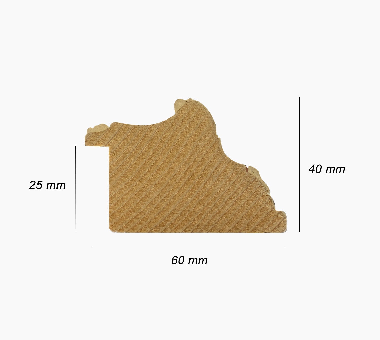 410.010 cadre en bois à la feuille d'or mesure de profil 60x40 mm Lombarda cornici S.n.c.