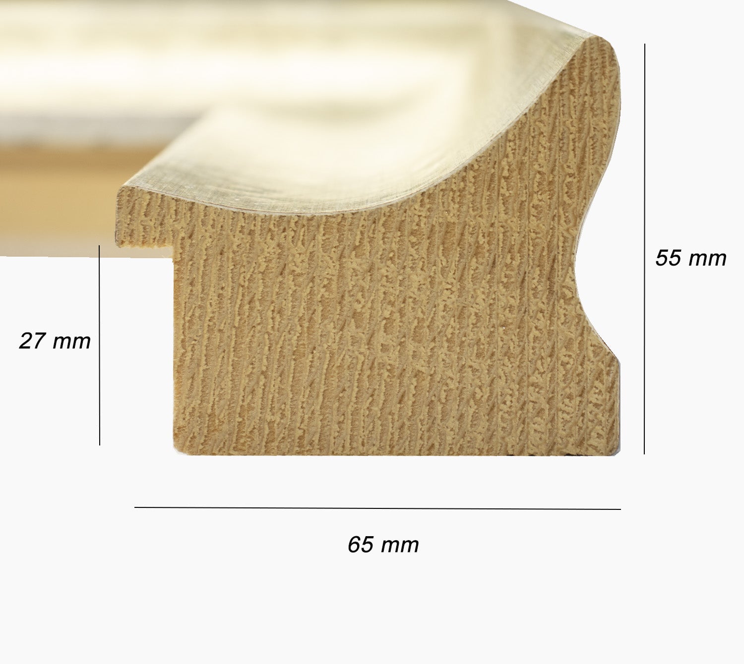 444.011 cadre en bois à la feuille d'argent mesure de profil 65x55 mm Lombarda cornici S.n.c.