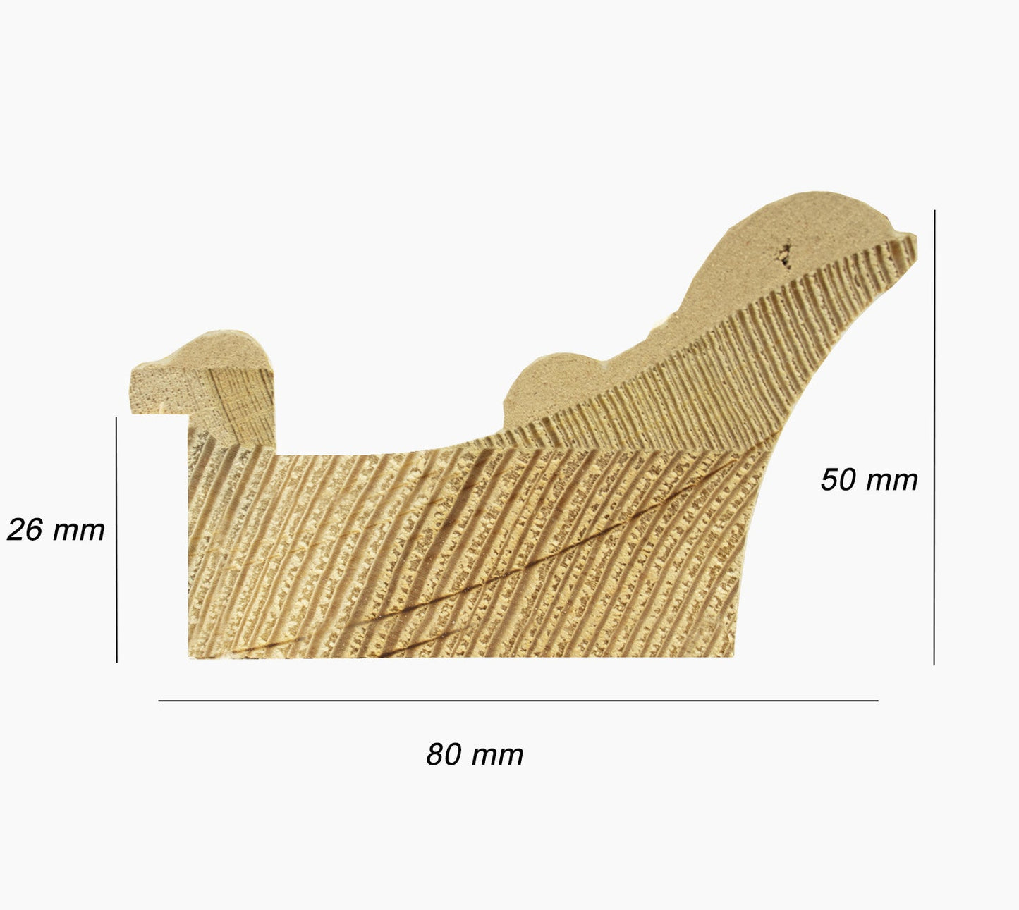 4480.601 cadre en bois à la feuille d'or gorge noire mesure de profil 80x50 mm Lombarda cornici S.n.c.