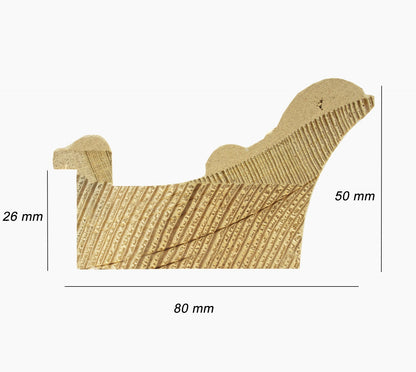 4480.915 cadre en bois à fond ocre blanc mesure de profil 80x50 mm Lombarda cornici S.n.c.