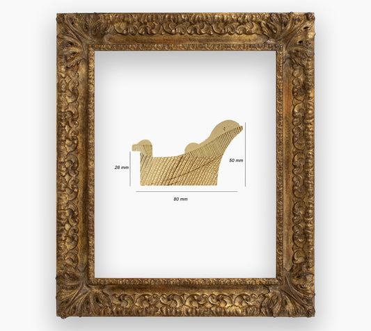 COR.4480.230 wooden frame with antique gold leaf