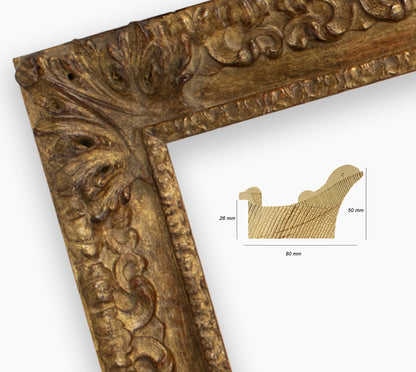 COR.4480.230 wooden frame with antique gold leaf