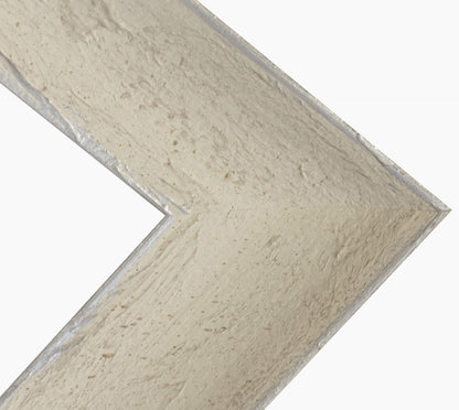 449.450 cadre en bois blanc crème avec argent mesure de profil 100x50 mm Lombarda cornici S.n.c.