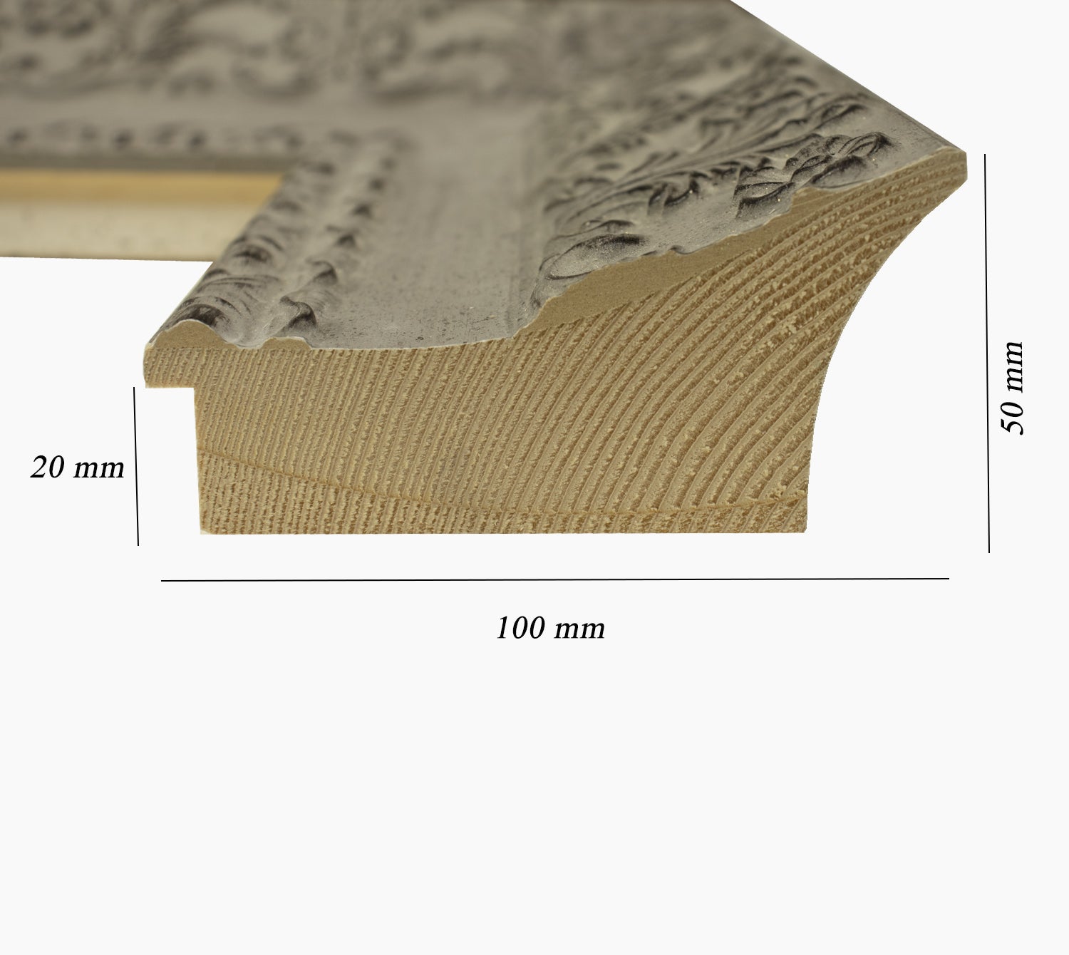 4900.2008 gris dégradé noir mesure de profil 100x50 mm Lombarda cornici S.n.c.