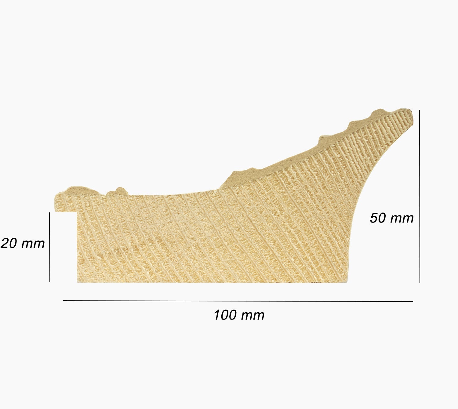 4900.915 cadre en bois à fond ocre blanc mesure de profil 100x50 mm Lombarda cornici S.n.c.