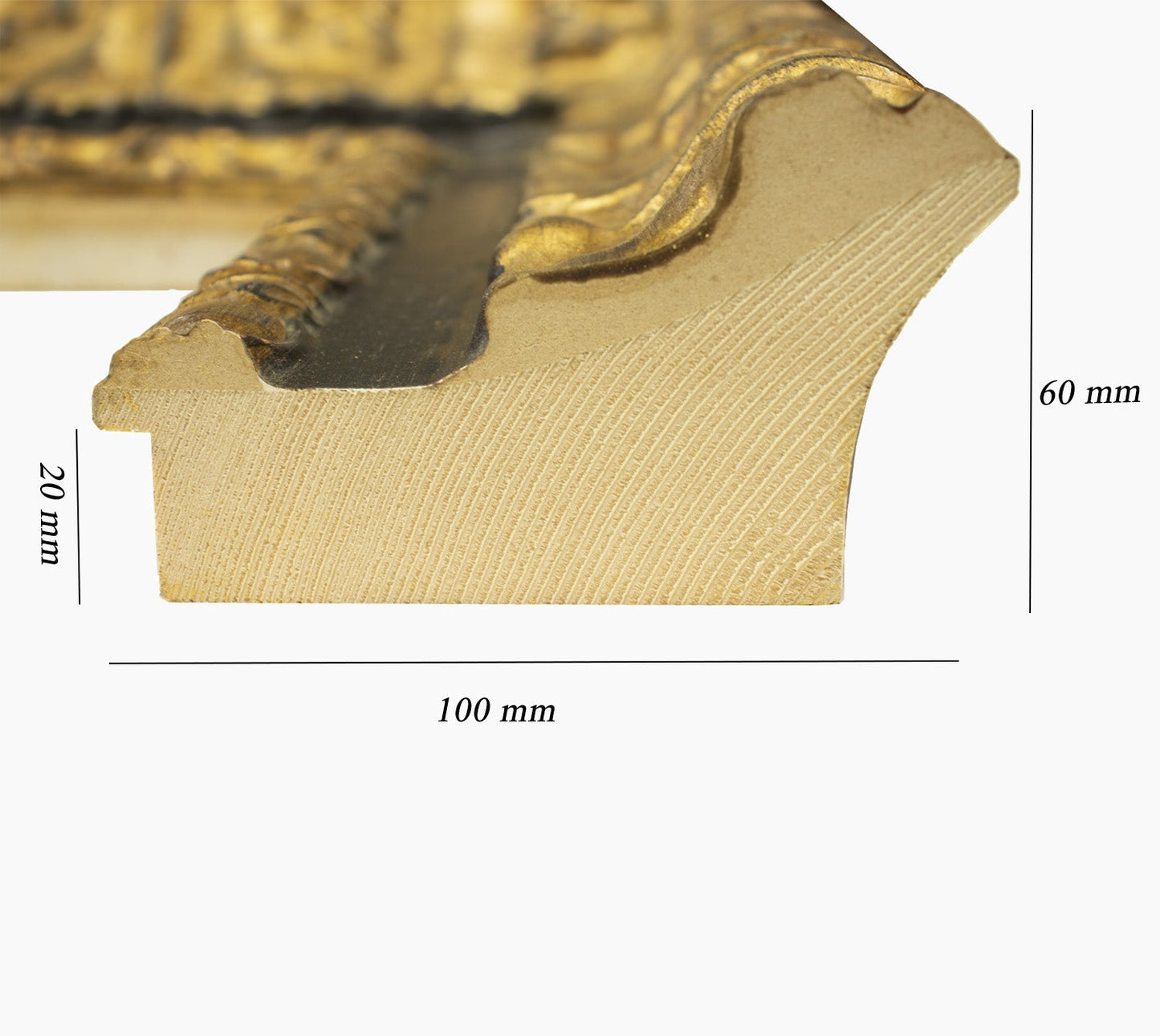 4980.8601 cadre en bois à la feuille d'or à gorge noire mesure de profil 100x60 mm Lombarda cornici S.n.c.