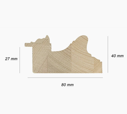 506.010 cadre en bois à la feuille d'or mesure de profil 80x40 mm Lombarda cornici S.n.c.