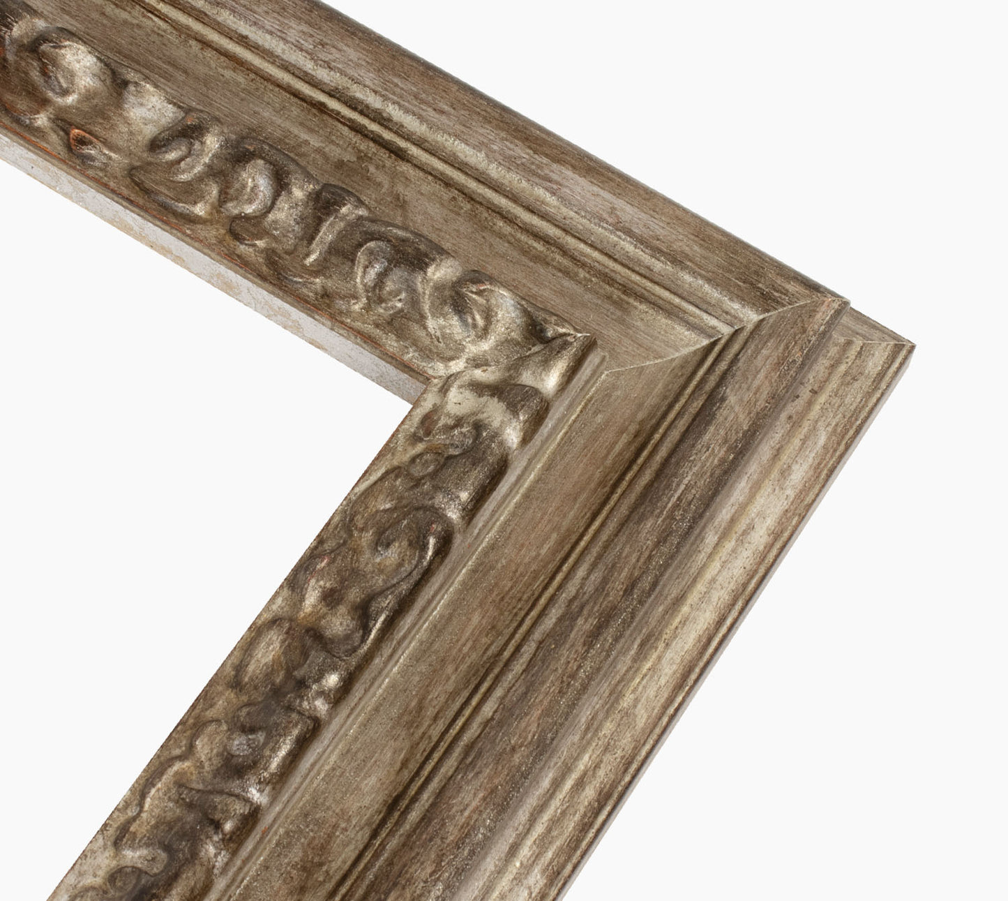 506.231 wooden frame with antique silver leaf profile measurement 80x40 mm