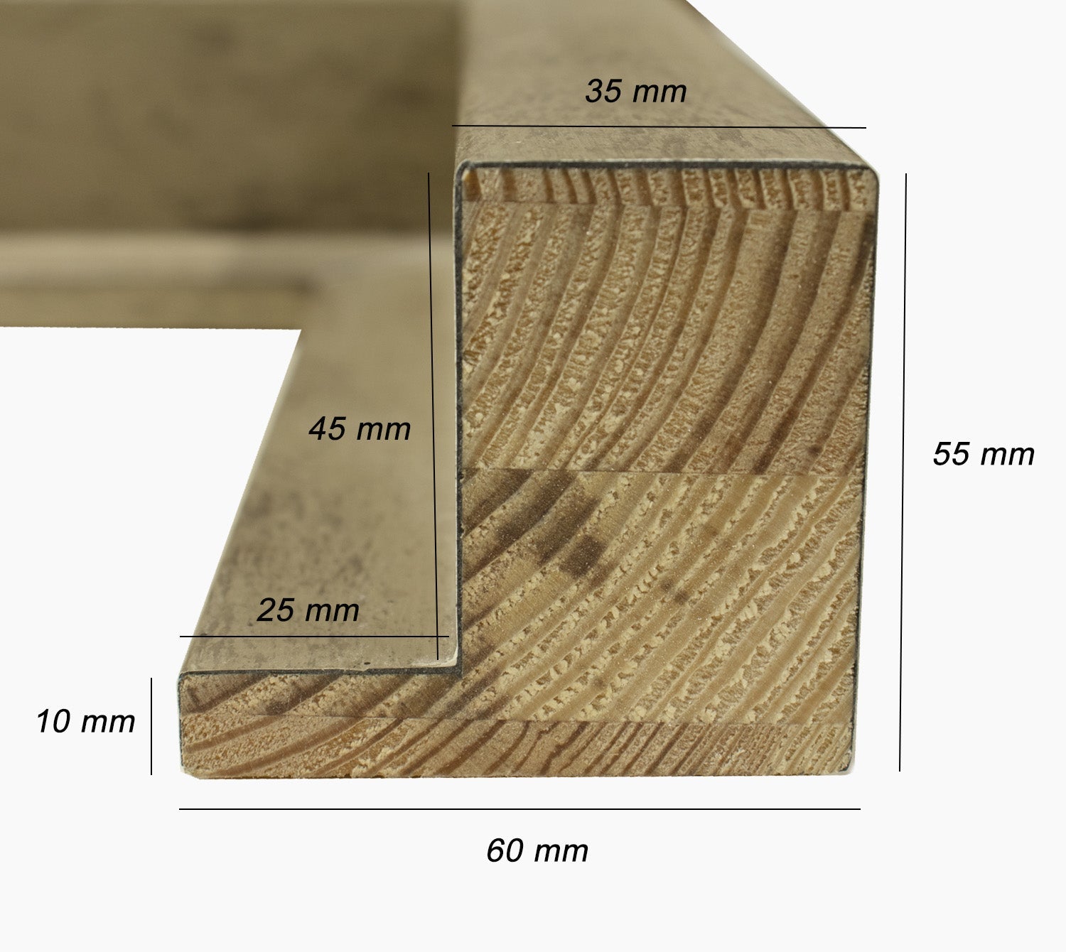 605.2001 sable dégradé noir mesure de profil 60x55 mm Lombarda cornici S.n.c.