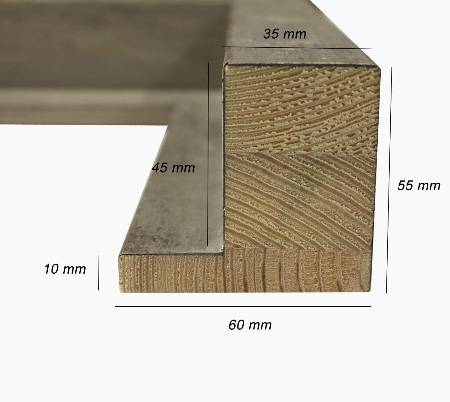 605.2008 gris dégradé noir mesure de profil 60x55 mm Lombarda cornici S.n.c.