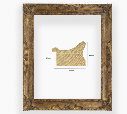 COR.620.230 wooden frame with antique gold leaf