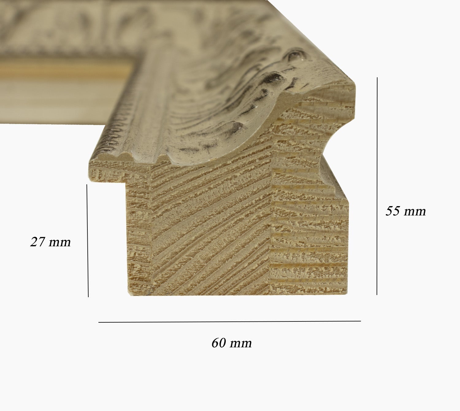 630.2001 sable dégradé noir mesure de profil 60x55 mm Lombarda cornici S.n.c.