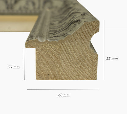 630.2002 vert dégradé noir mesure de profil 60x55 mm Lombarda cornici S.n.c.