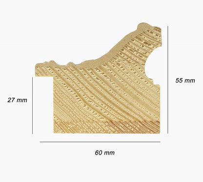 630.899 cadre en bois blanc avec de la cire mesure de profil 60x55 mm Lombarda cornici S.n.c.