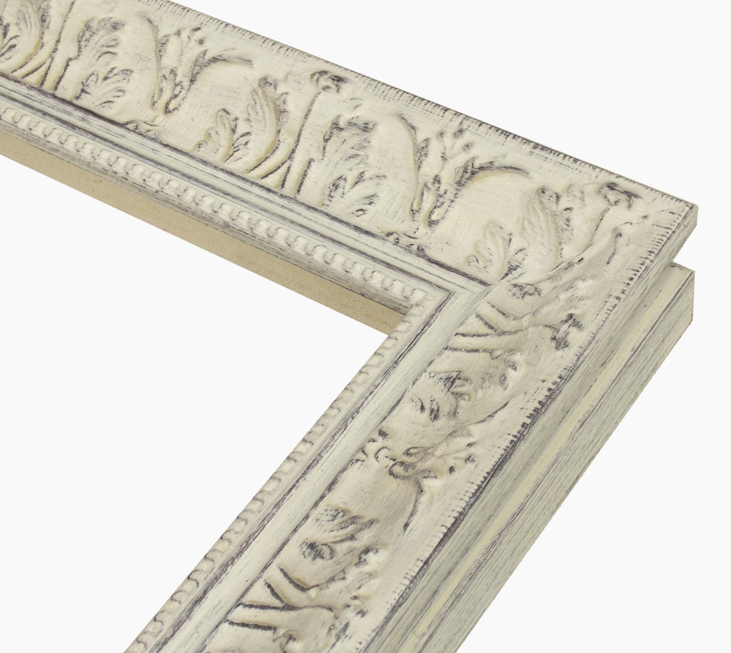 630.920 cadre en bois blanc avec fond marron mesure de profil 60x55 mm Lombarda cornici S.n.c.