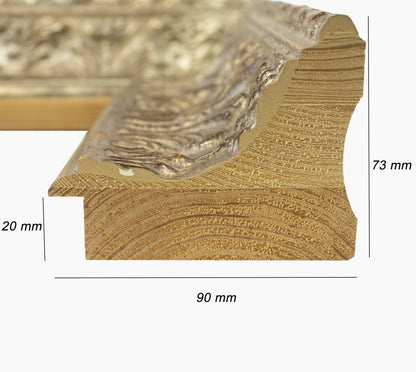 6300.231 cadre en bois à la feuille d'argent antique mesure de profil 90x73 mm Lombarda cornici S.n.c.