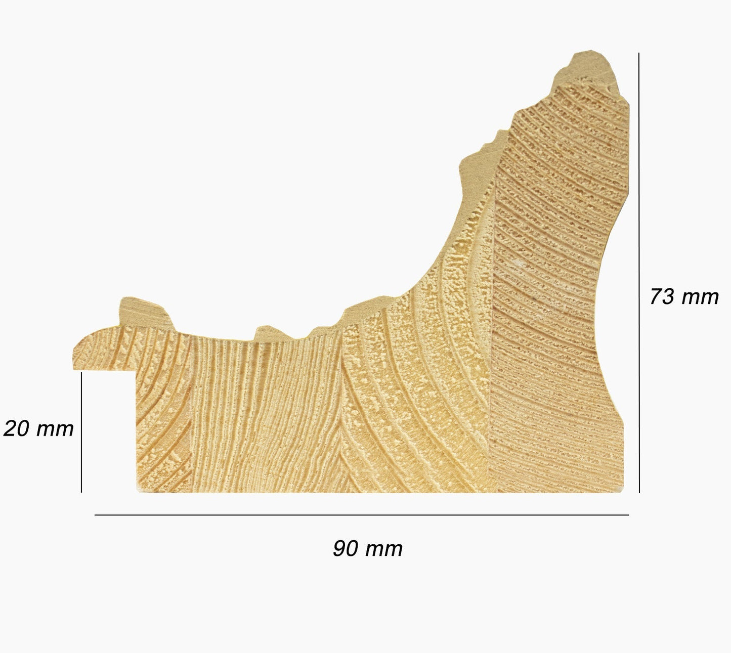 6300.920 cadre en bois à fond sombre blanc mesure de profil 90x73 mm Lombarda cornici S.n.c.