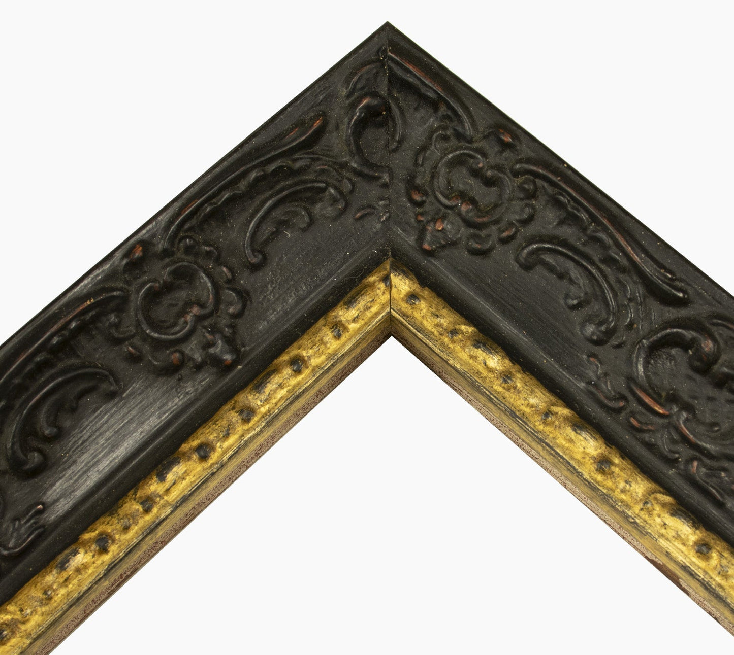 631.601 cadre en bois noir avec fil d'or mesure de profil 65x55 mm Lombarda cornici S.n.c.