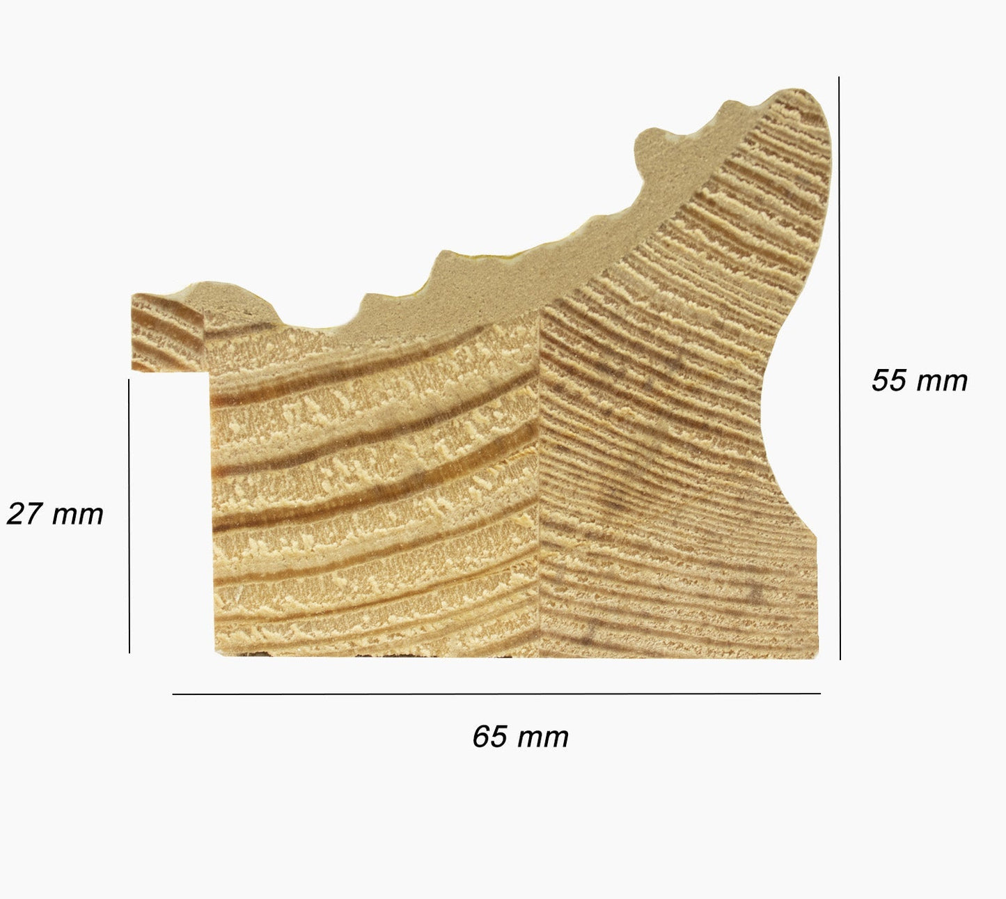 631.915 cadre en bois à fond ocre blanc mesure de profil 65x55 mm Lombarda cornici S.n.c.