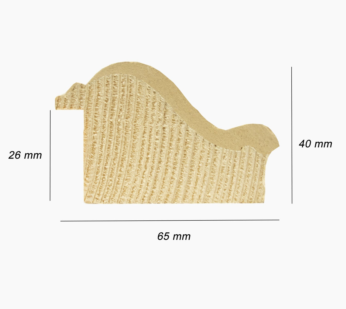 728.915 cadre en bois à fond ocre blanc mesure de profil 65x40 mm Lombarda cornici S.n.c.