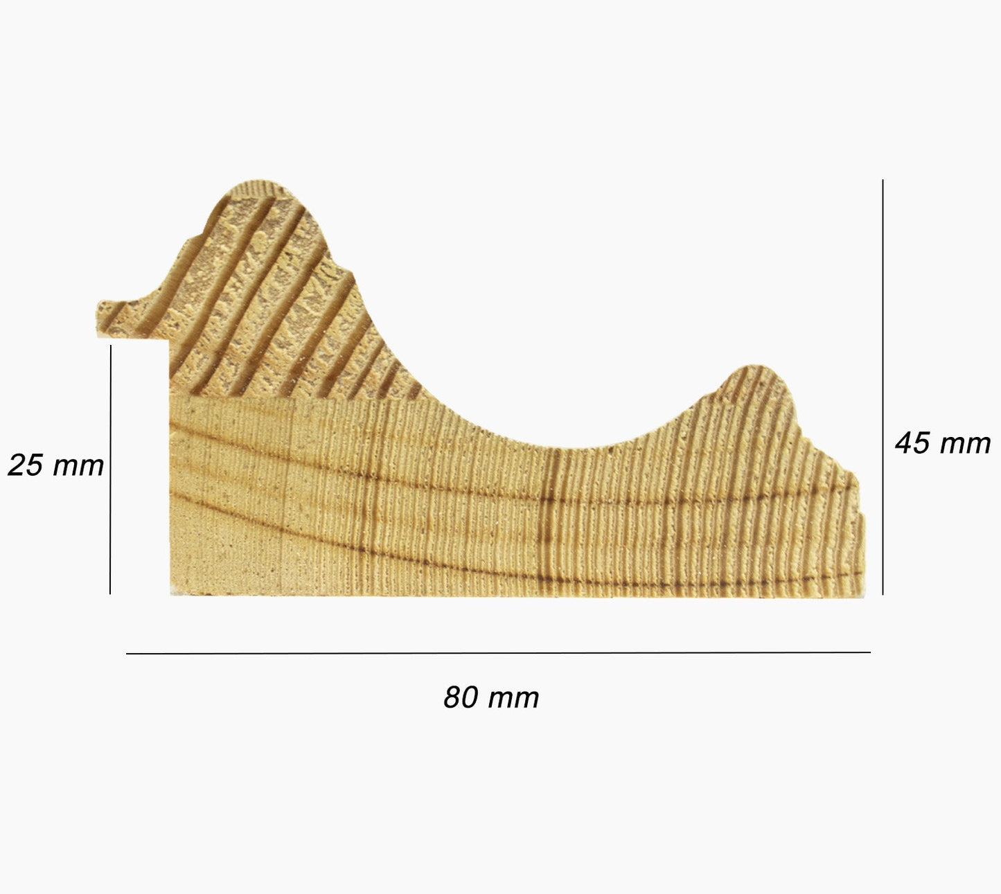 739.915 cadre en bois à fond ocre blanc mesure de profil 80x45 mm Lombarda cornici S.n.c.