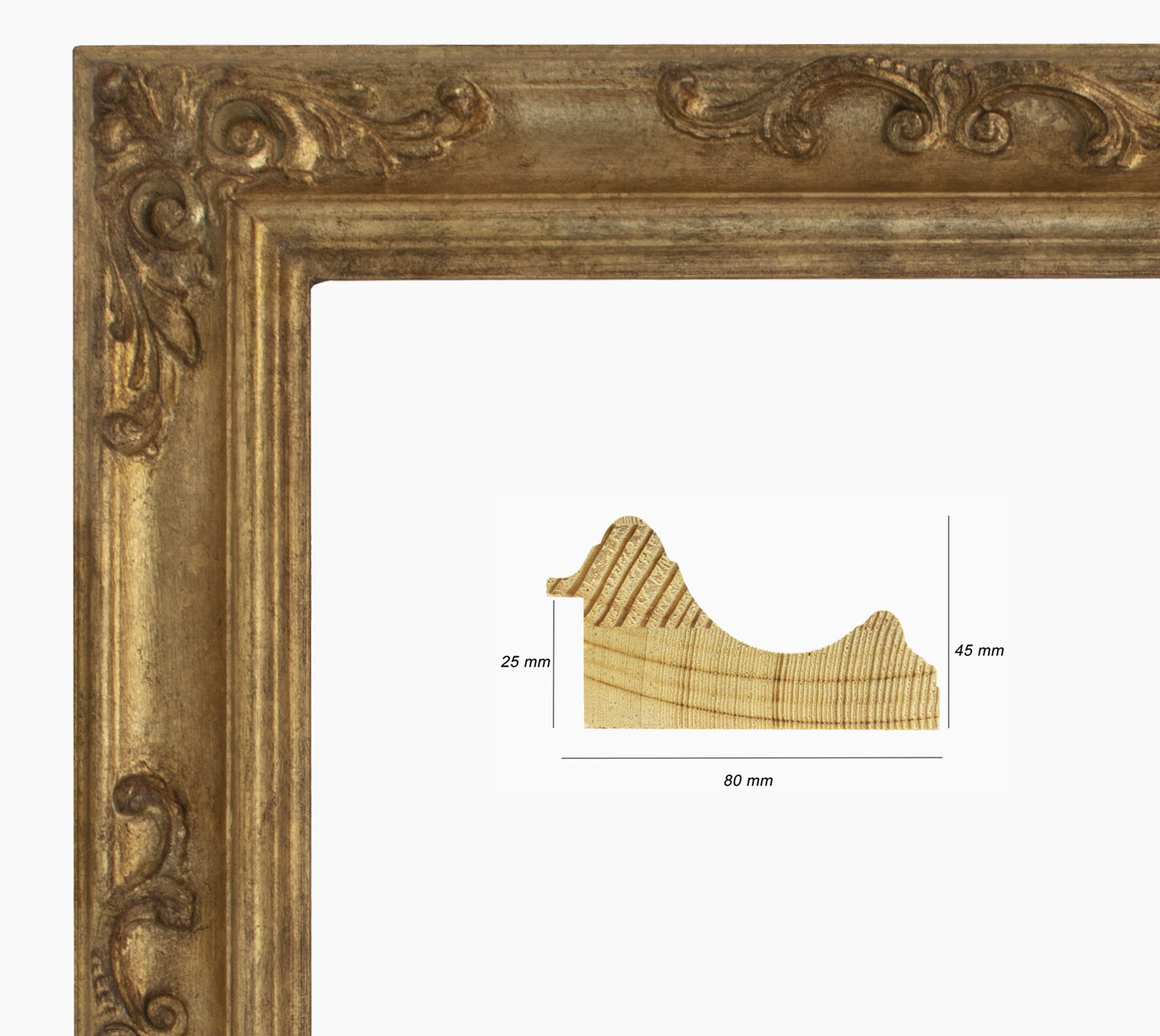 COR.739.010 baroque frame with gold leaf