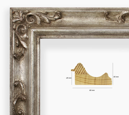 Cor.739.011 Barockrahmen mit Silberblatt