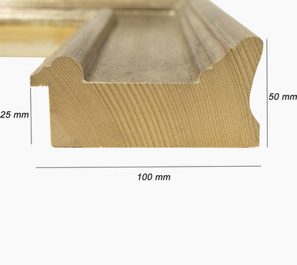 740.231 cadre en bois à la feuille d'argent antique mesure de profil 100x50 mm Lombarda cornici S.n.c.