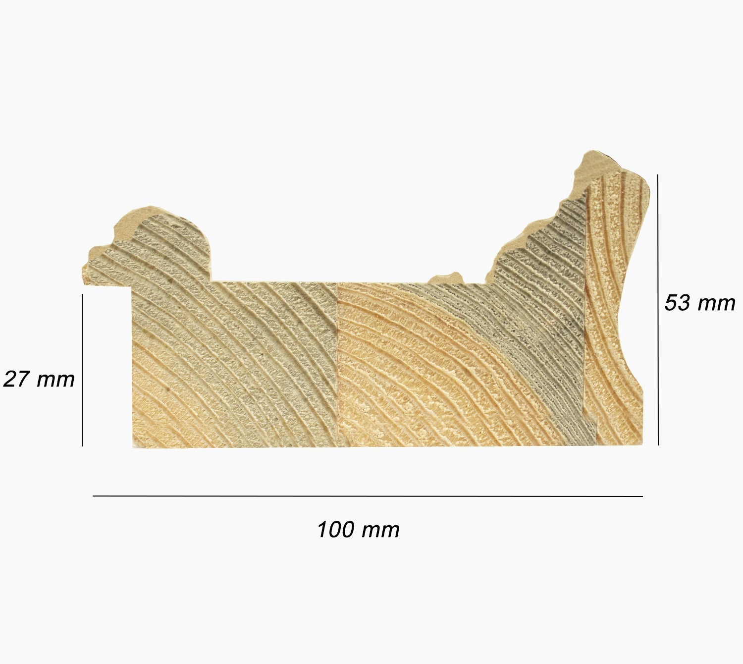 743.601 cadre en bois à la feuille d'or à gorge noire  mesure de profil 100x53 mm Lombarda cornici S.n.c.