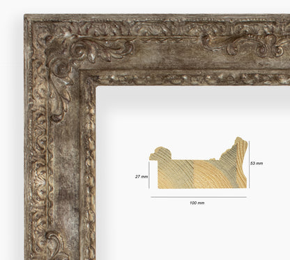 COR.743.231 wooden frame with antique silver leaf