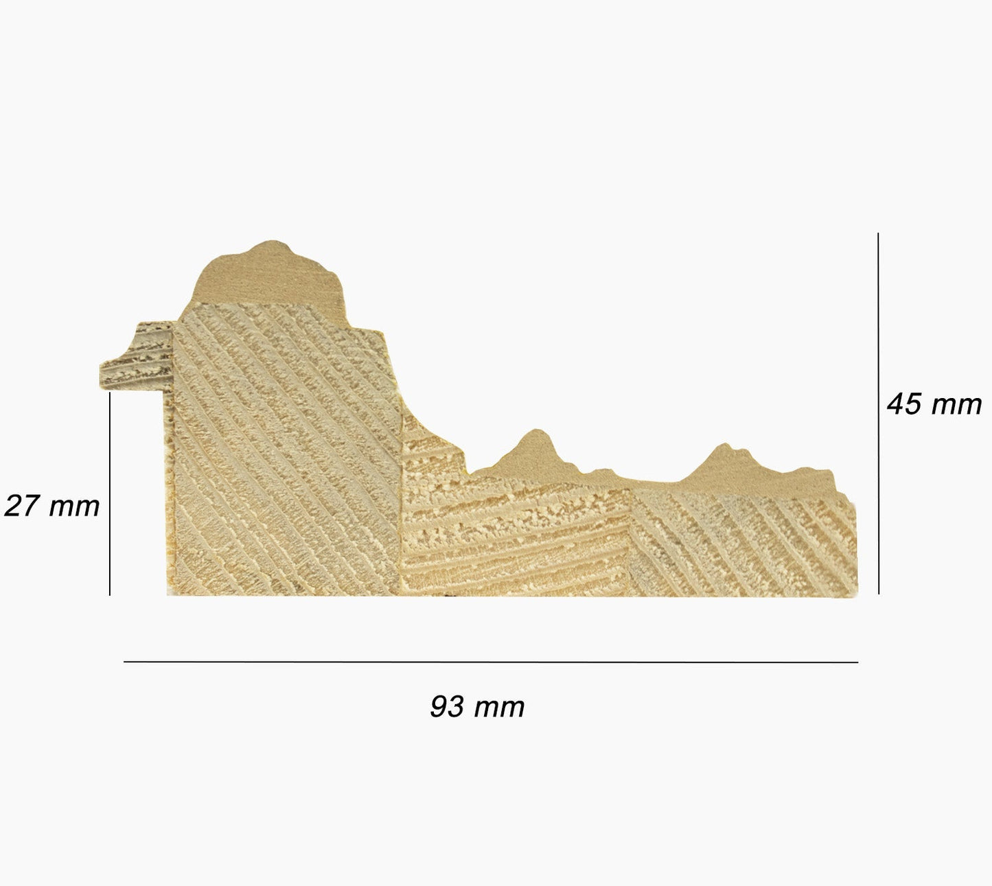 793.920 cadre en bois à fond sombre blanc mesure de profil 93x45 mm Lombarda cornici S.n.c.